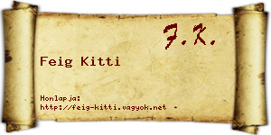 Feig Kitti névjegykártya